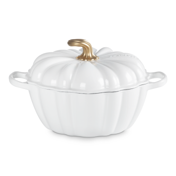 Le Creuset Harvest Cast Iron Casserole Pumpkin White 24cm