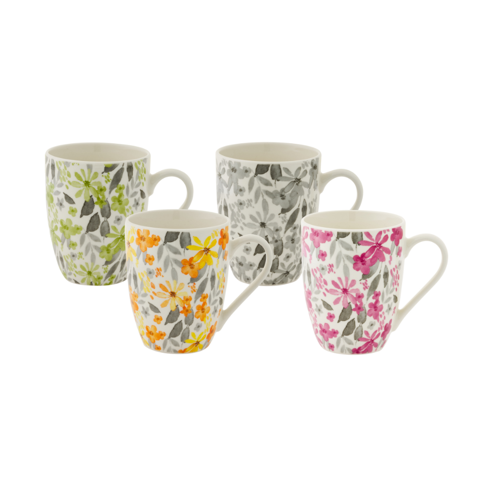 BUNDANOON Coupe Mug 340ml Set of 4 Flora