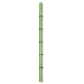 Reusable Glass Straw Bamboo Design Straight 200x8mm