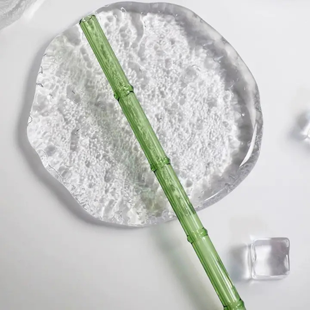 Glass Straw Bamboo Design Straight 200x8mm (2)