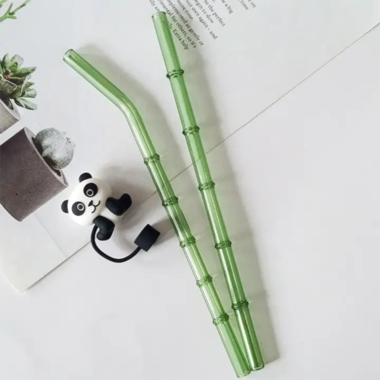 Glass Straw Bamboo Design Straight 200x8mm