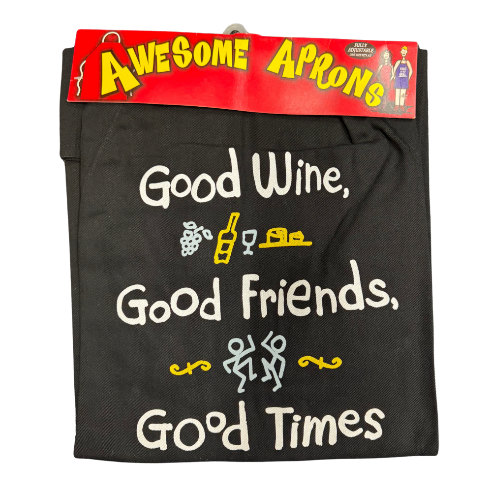 Hot House BBQ Apron Good Wine Good Friends