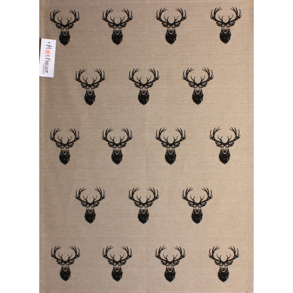 Hot House Stag Head Tea Towel