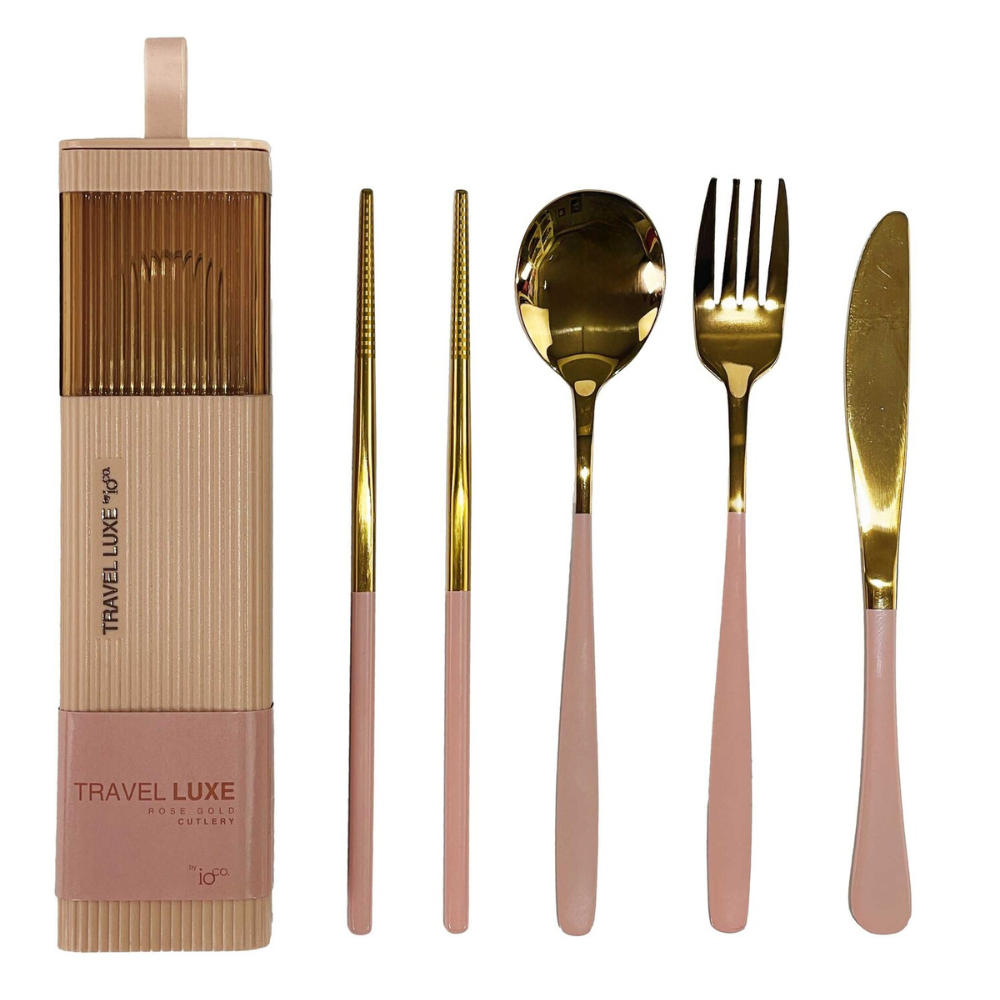IOco Travel Luxe Stainless Steel Cutlery Set Rose Gold