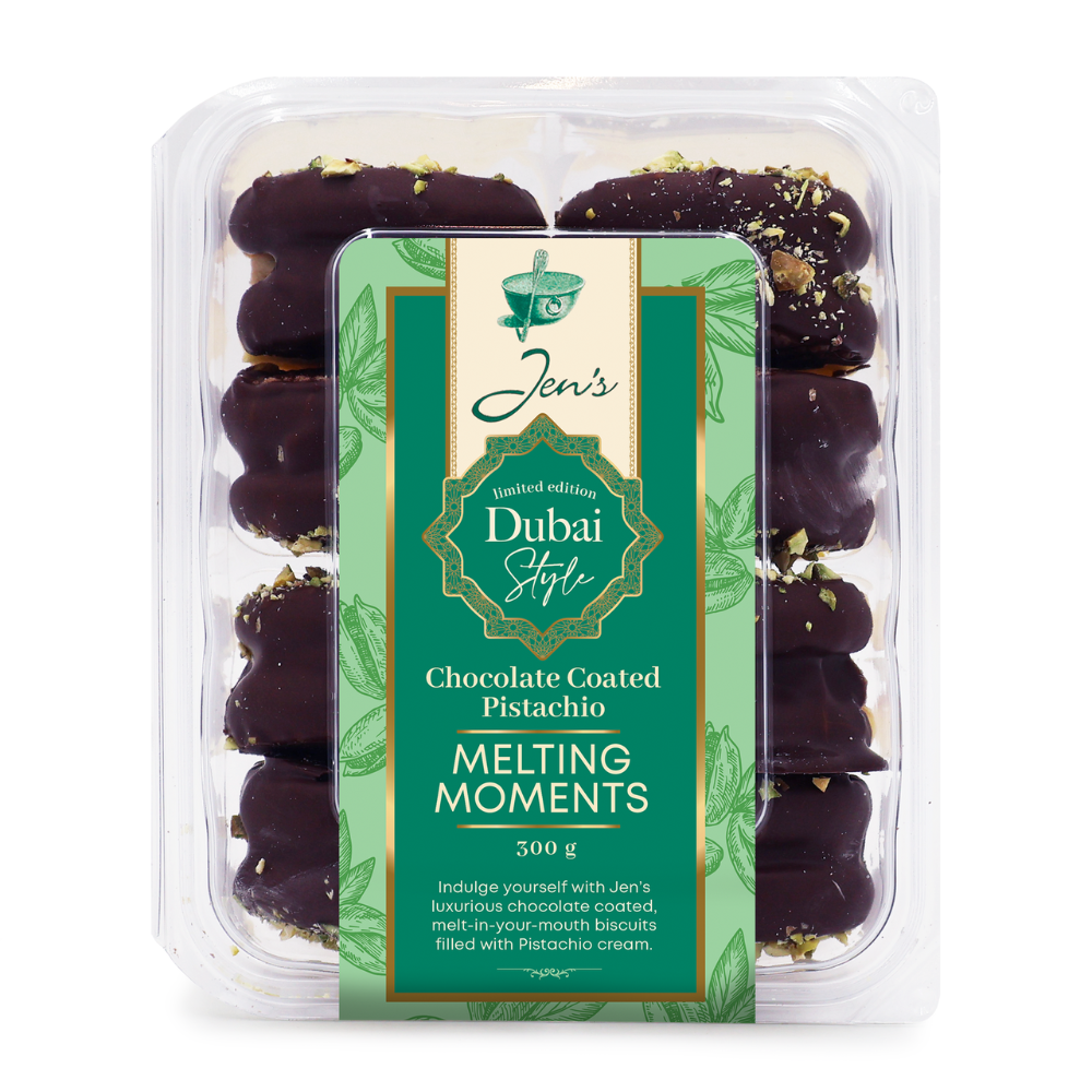 Jen’s Limited Edition Dubai Style Chocolate Coated Pistachio Melting Moment 320g
