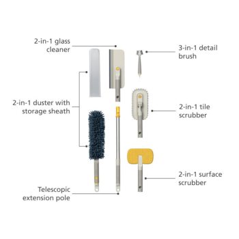 Joseph Joseph CleanTech Deep Cleaning Set with Extension Pole (4)