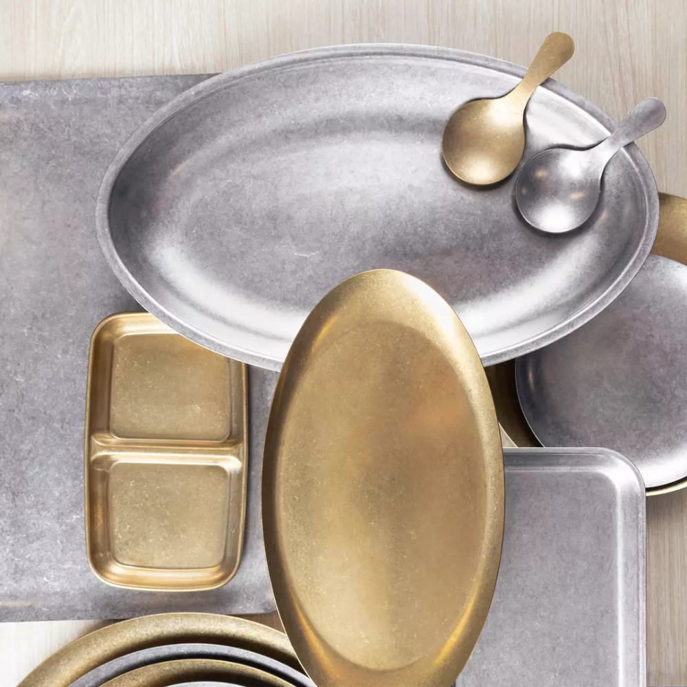 Moda Vintage Gold Rectangular Tray