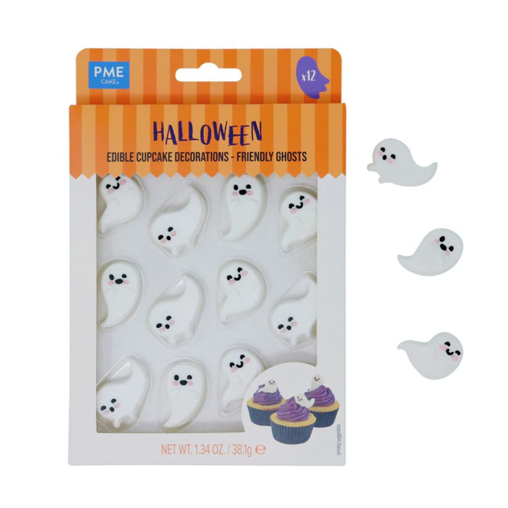 PME Edible Sugar Decorations Friendly Ghosts Set of 12