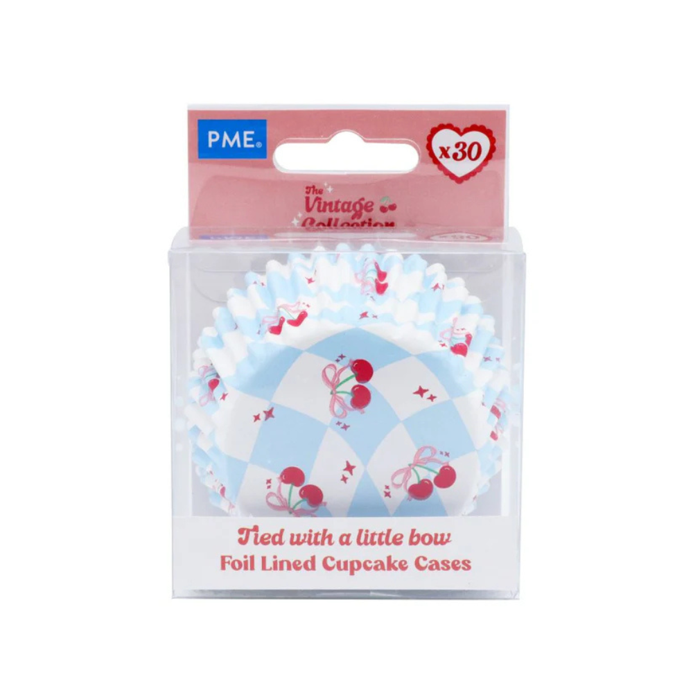PME Foil Cupcake Cases Vintage Bow 30 Pack