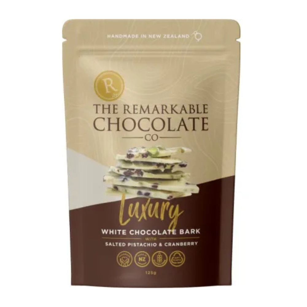 Remarkable Chocolate Bark Salted Pistachio And Cranberry 125g