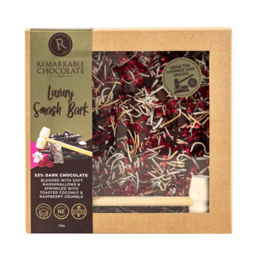 Remarkable Smash Bark Luxury Marshmallow Coconut Raspberry 135g