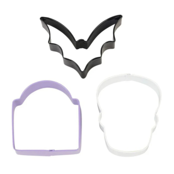 Wilton BatHeadstoneSkull Cookie Cutter Set of 3 (2)
