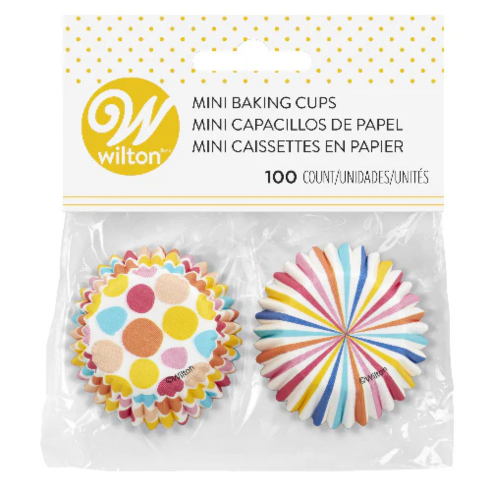 Wilton Dot Stripe Mini Cupcake Cases Pack of 100 (1)