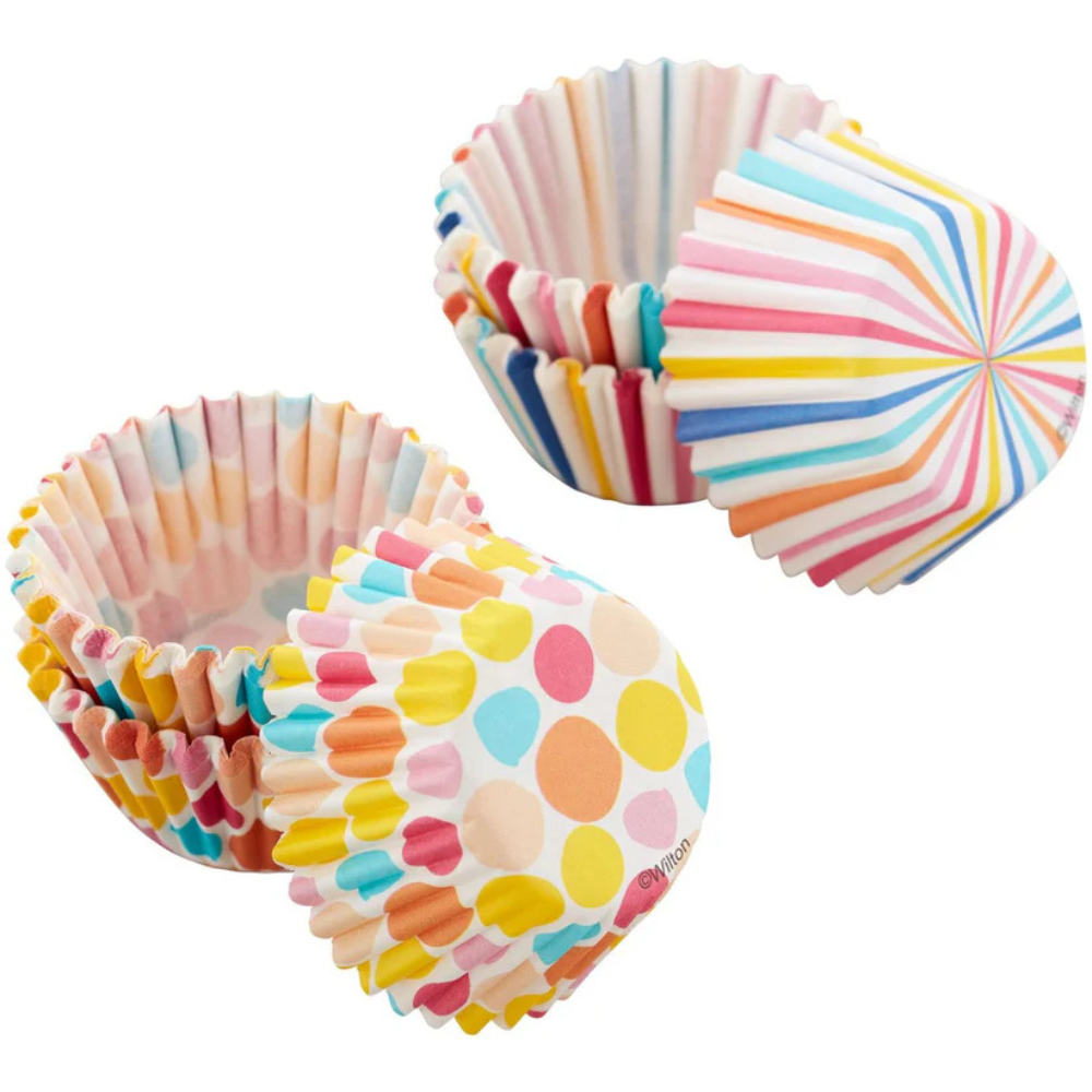 Wilton Dot Stripe Mini Cupcake Cases Pack of 100 (2)