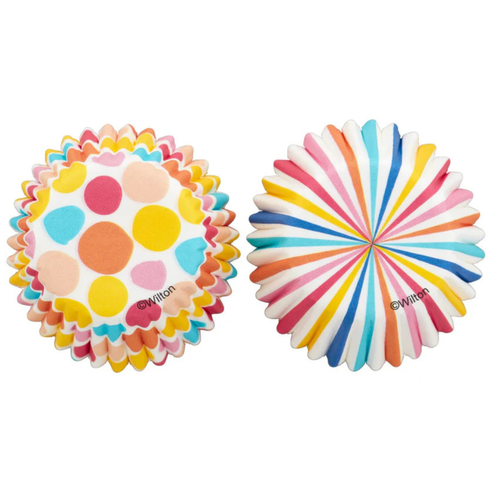 Wilton Dot Stripe Mini Cupcake Cases Pack of 100