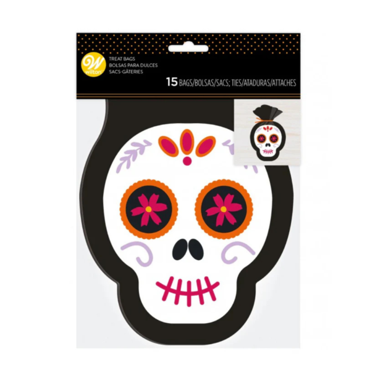 Wilton Resealable Treat Bag Sugar Skull 15 Pack