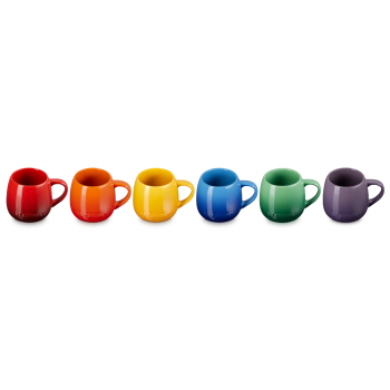 Le Creuset Coupe Rainbow Mug 320ml Set of 6