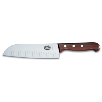 Victorinox Wood Santoku Knife Fluted Blade 17cm