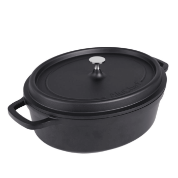 AluChef Oval Casserole Matte Black 7.5L