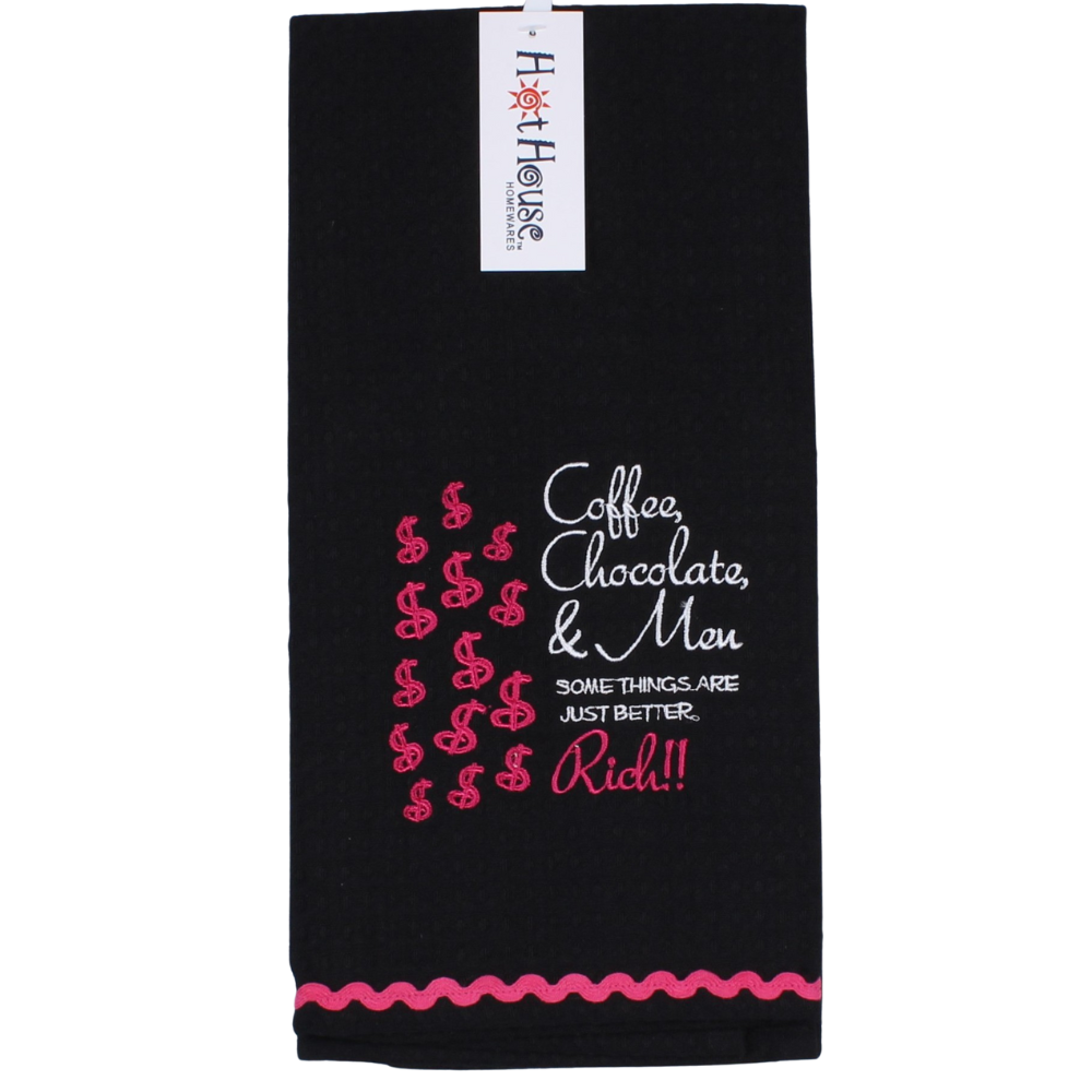 Hot House Coffee Chocolate & Men Tea Towel