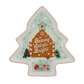 Ladelle Dasher Christmas Tree Dish