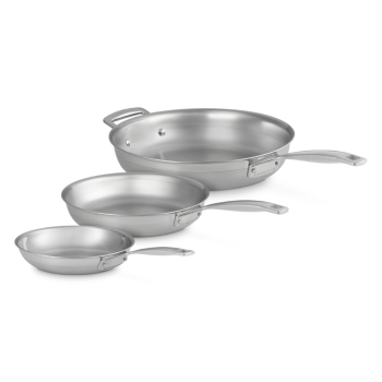 Le Creuset 3-Ply Stainless Steel 3 Piece Frying Pan Set