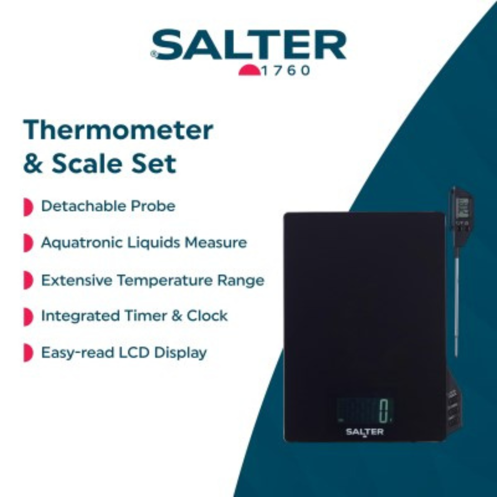 Salter Digital Thermometer & Kitchen Scale Set
