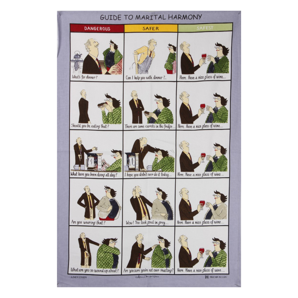 Samuel Lamont Guide to Marital Harmony Cotton Tea Towel