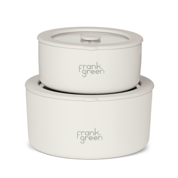 frank green Stainless Steel Bowl with Glass Lid 2 Piece Set Cloud