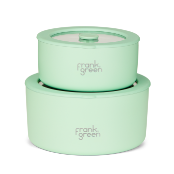frank green Stainless Steel Bowl with Glass Lid 2 Piece Set Mint Gelato