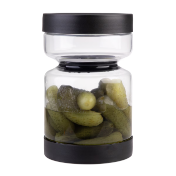 Appetito Borosilicate Glass Pickle Jar Black 1.1L (2)