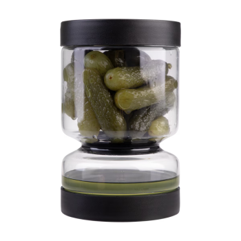 Appetito Borosilicate Glass Pickle Jar Black 1.1L (5)