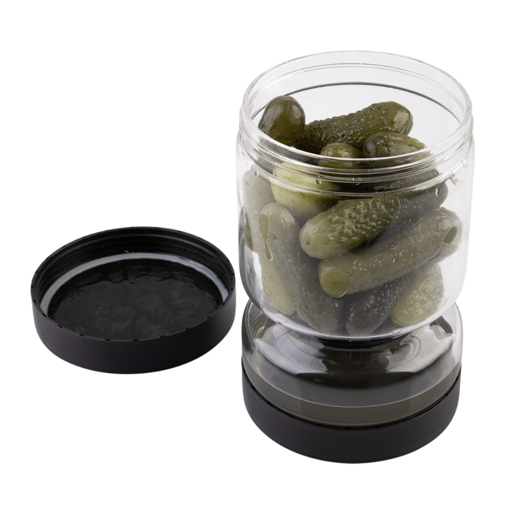 Appetito Borosilicate Glass Pickle Jar Black 1.1L (7)