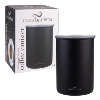 CASABARISTA STAINLESS STEEL VACUUM COFFEE CANISTER 1.3L BLACK