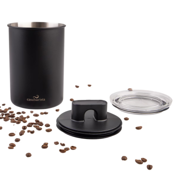 CASABARISTA STAINLESS STEEL VACUUM COFFEE CANISTER 1.3L BLACK (6)