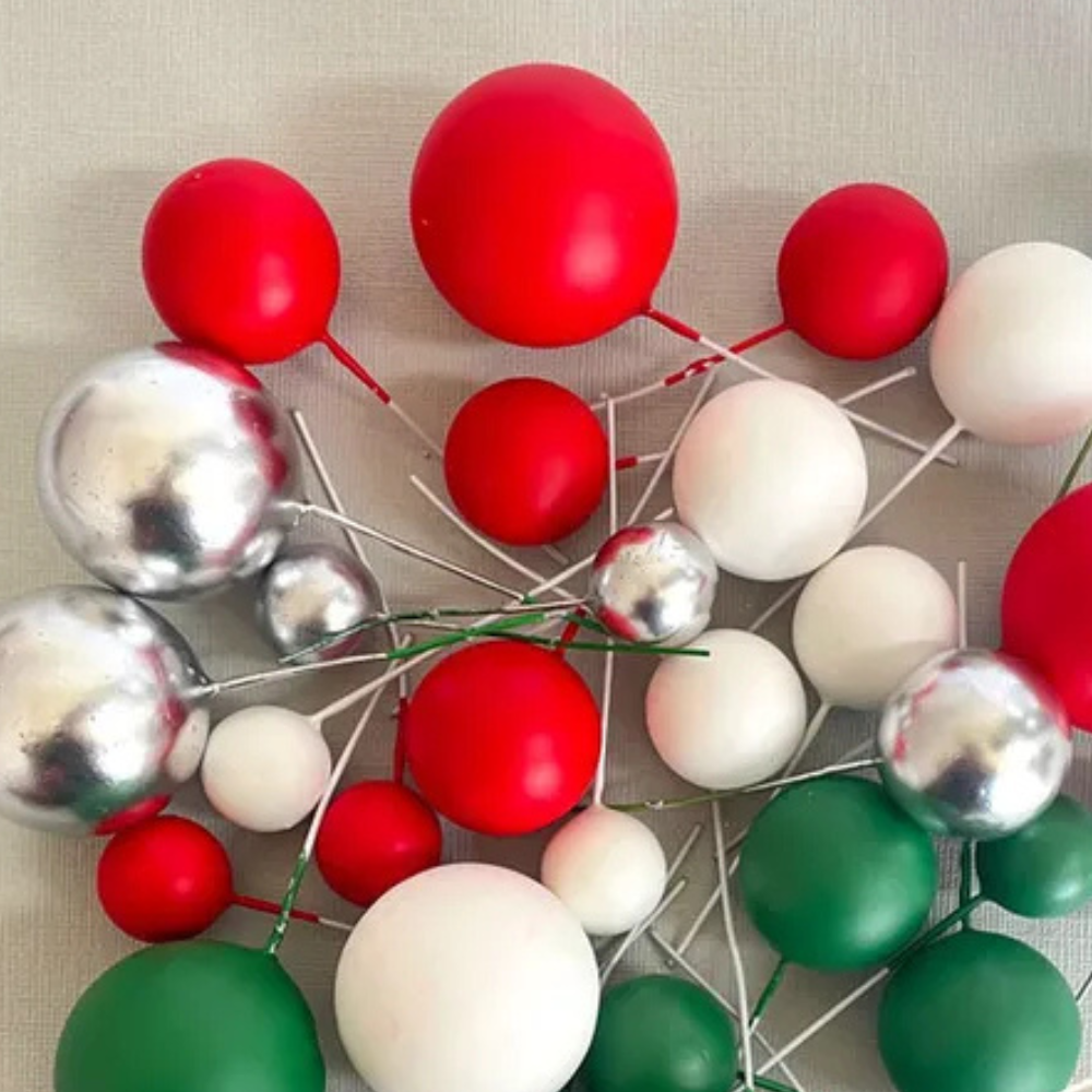 Cake Craft Wish Ball Decoration 32 Pack Silver Christmas (2)