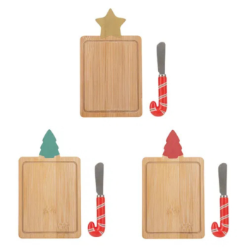 Ladelle Festive Fun Bamboo Board & Spreader Assorted