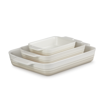 Le Creuset Classic 3 Piece Rectangle Dish Set Meringue