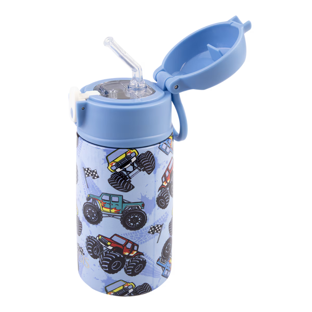 Oasis Insulated Stainless Steel Kid’s Sipper Bottle 400ml Monster Trucks (1)