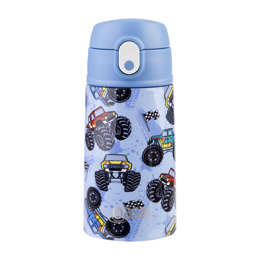 Oasis Insulated Stainless Steel Kid’s Sipper Bottle 400ml Monster Trucks