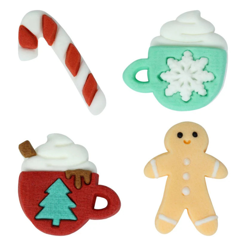 PME Edible Sugar Decorations Christmas Cheer Set of 12 (1)
