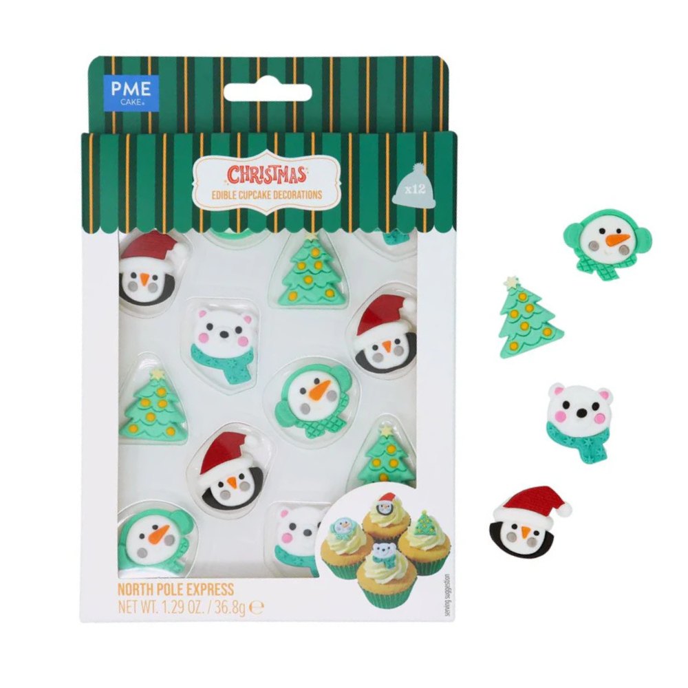PME Edible Sugar Decorations North Pole Express Set of 12