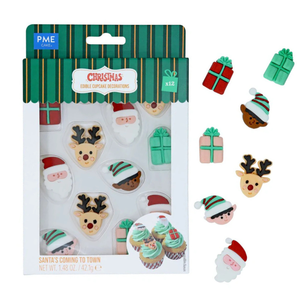 PME Edible Sugar Decorations Santas Coming To Town Set of 12 (2)