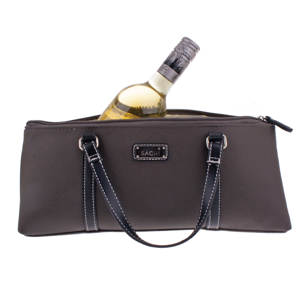 Sachi Insulated Wine Purse Charcoal (1)