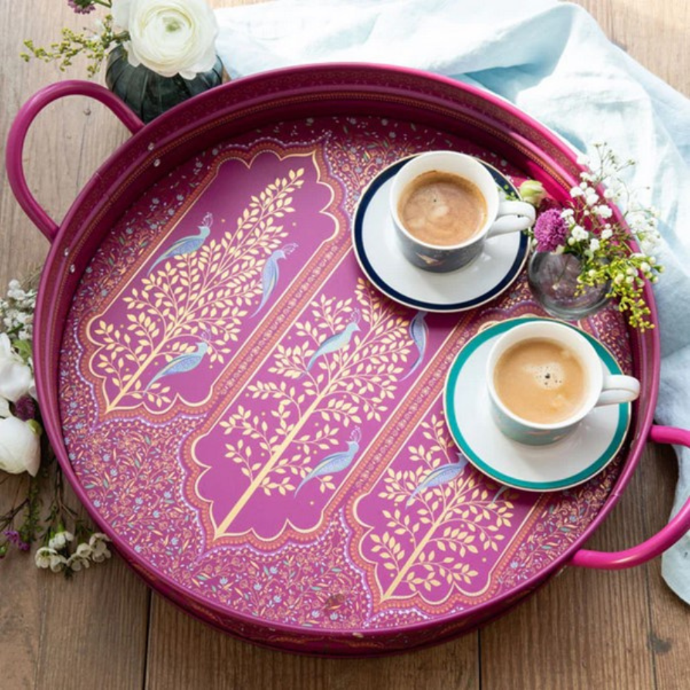 Sara Miller Scalloped Archways Large Handled Tray