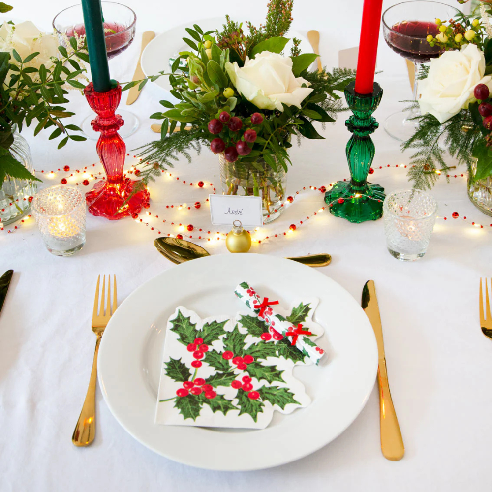 Talking Tables Mini Botanical Holly Christmas Crackers Pack of 6