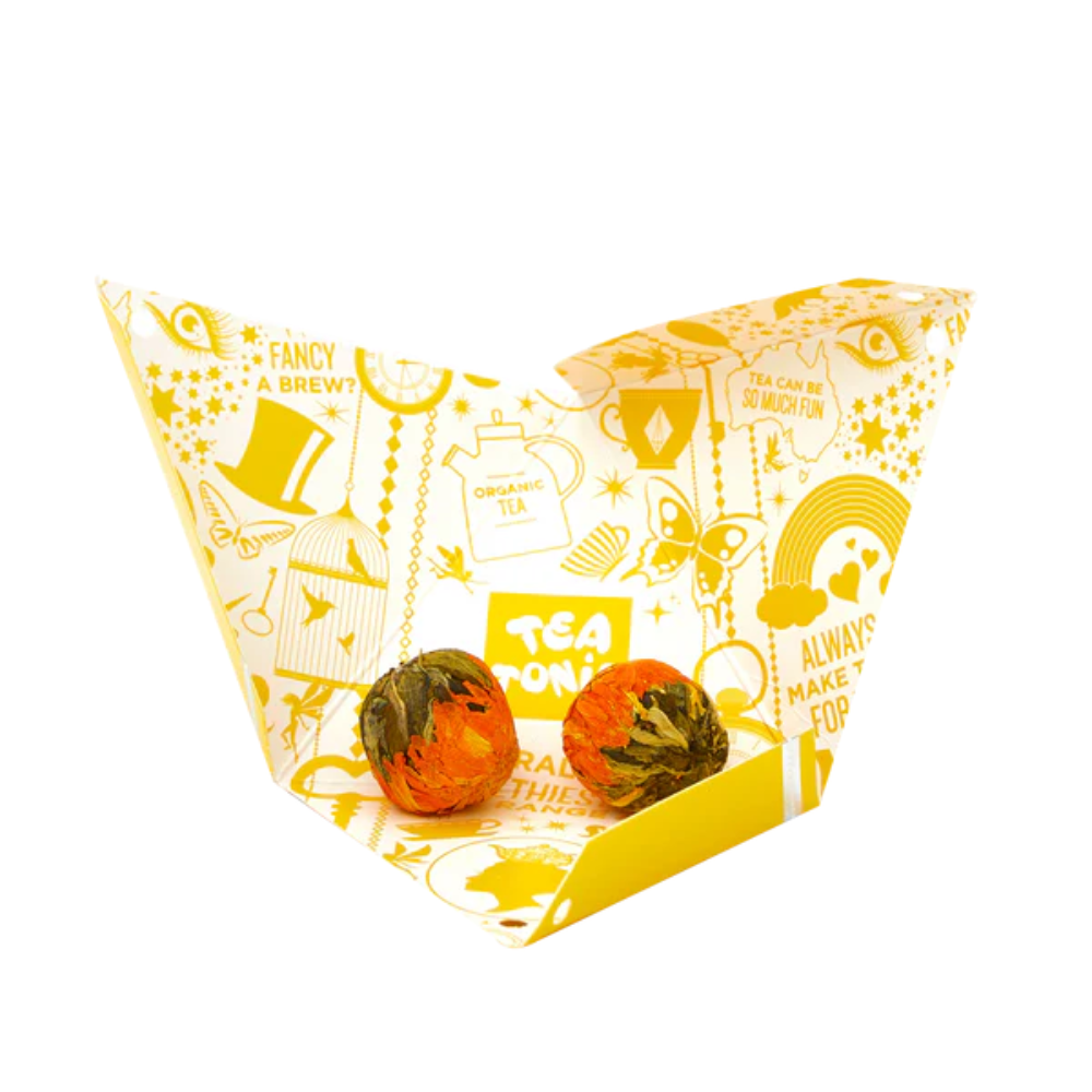 Tea Tonic Flowering Tea Ball Golden Fortune 2 Pack (1)