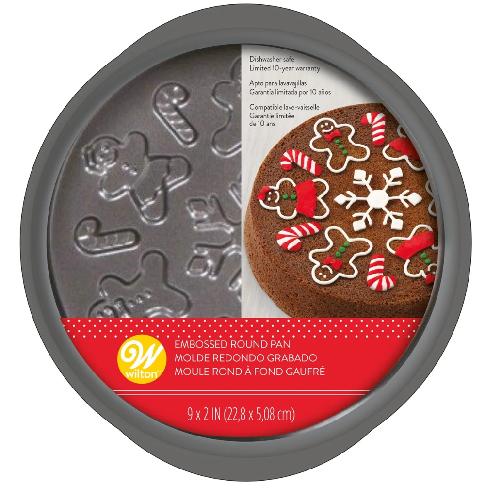 Wilton Xmas Embossed Round Pan 22.5cm