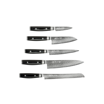 Yaxell Ran Plus Damascus 6-Piece Japanese Knife Block Set (2)