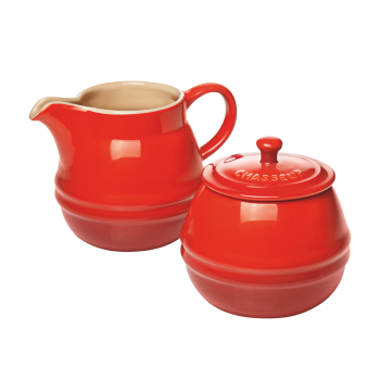 Chasseur La Cuisson Red Sugar Bowl & Creamer Set